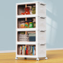 YFXCVSL 4 TIER PLASTIC STORAGE BINS WITH LID 24QT, STACKABLE,ROLLING, - WHITE - Brand New