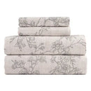 KATHY IRELAND HOME 100% TURKISH COTTON FLANNEL KING SHEET SET - GRAY TOILE - Like New