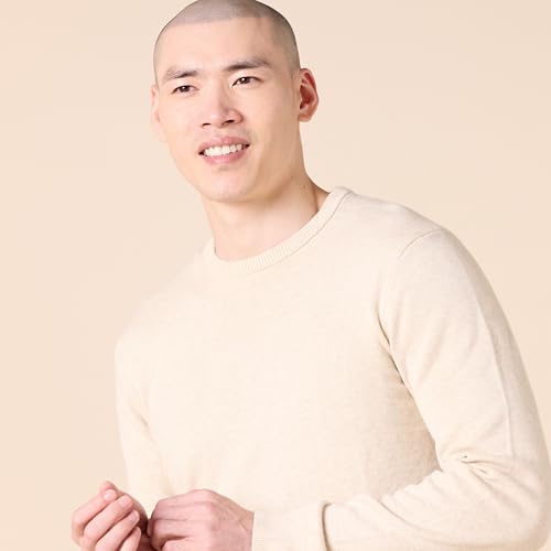 AMAZON ESSENTIALS MEN'S LONG-SLEEVE CREWNECK SWEATER, 100% COTTON - SIZE: L - Brand New