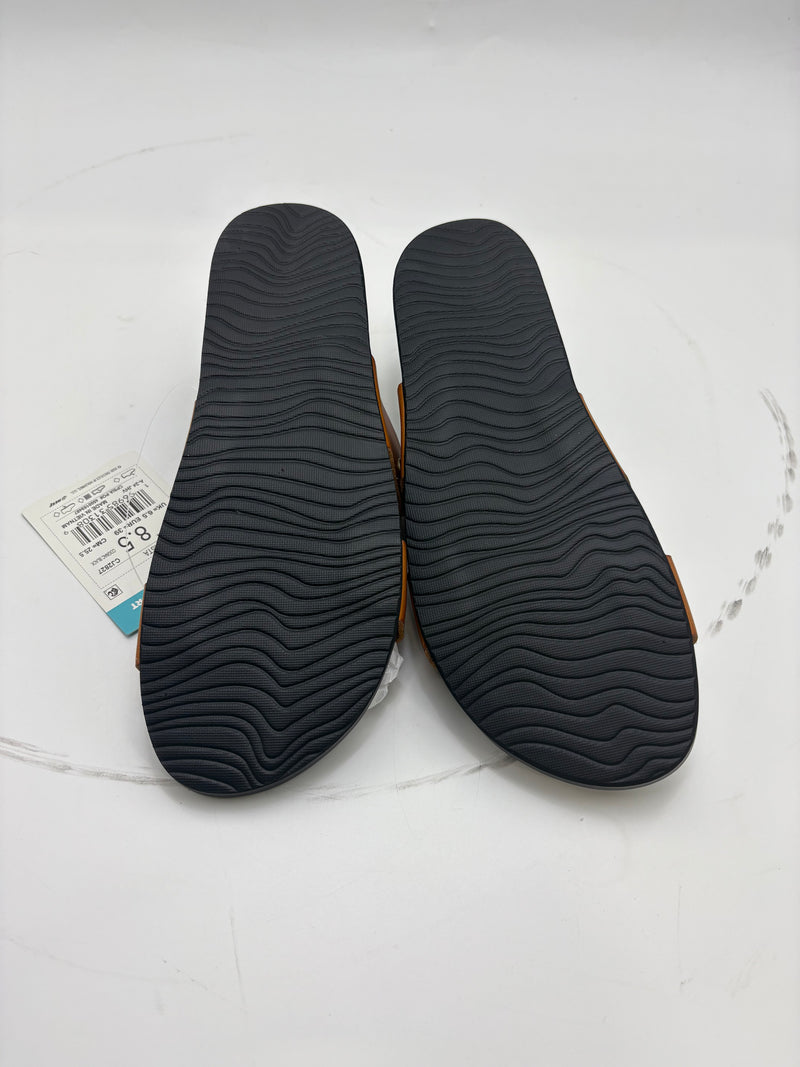 REEF CUSHION VISTA SANDALS - SIZE: WOMEN 8.5 - COGNAC/BLACK - Brand New