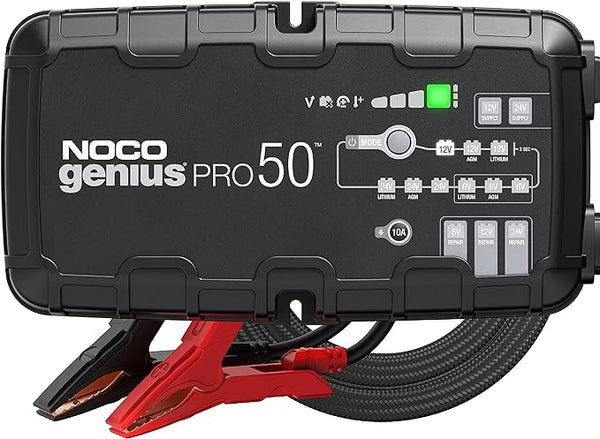 NOCO GENIUSPRO50 50A Smart Car Battery Charger 6V, 12V and 24V Portable - Black - Like New