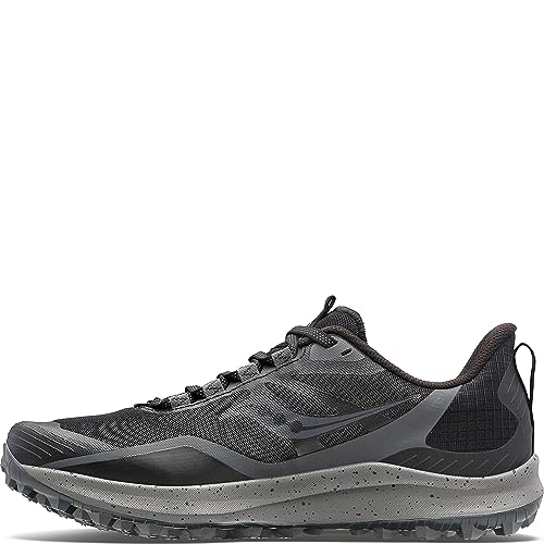 SAUCONY WOMEN'S PEREGRINE 12 TRAIL RUNNING SHOE - SIZE 8.5 - BLACK/CHARCOAL - Like New