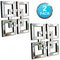 2 Pack Silver Mirrored Square Wall-Mounted Mirrors Modern Glam Accent Decor - Like New