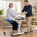 ProTraverce Sit to Stand Lift, 400 lbs Capacity Stand Assist Chair - White/Blue - Like New