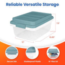 Hefty 18 Quart Hi-Rise Storage Bin Stackable Plastic Container 8-Pack Smoke Blue - Like New