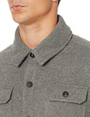 AMAZON ESSENTIALS MEN'S LONG-SLEEVE POLAR FLEECE SHIRT JACKET, SIZE M - CHARCOAL - Brand New