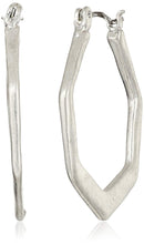 THE SAK HEXAGON SHAPED HOOP EARRINGS - SILVER - Like New