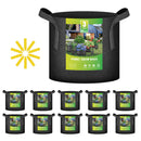 IPOWER 10 PACK 3 GALLON PLANT BAGS HEAVY DUTY THICKENED NONWOVEN - BLACK - Like New