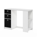 FURRINO MODERN 39.37" RECTANGLE WOOD 3-DRAWER DESK - WHITE/BLACK - Like New