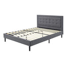 DECORO MORNINGTON 2.0 UPHOLSTERED PLATFORM BED | QUEEN SIZE - GREY - Like New