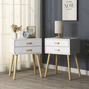 YINGTIANXIA 2-Piece Set Nightstands, Log Side Table 2 Tiers B09HGM8WL8 - Brand New