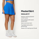 AMAZON ESSENTIALS WOMEN PERFORMANCE STRETCH PLEATED SKORT POCKETS BLUE M - Brand New