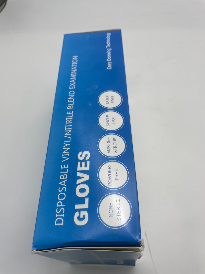 HONGRAY EXAMINATION GLOVES NITRILE VINYL BLEND, BOX OF 100 - SIZE S - BLUE - Brand New