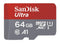 SanDisk 2x64GB Ultra Plus MicroSDXC UHS-1 Cards SDSQUBC-064G-ACDMC - RED/GRAY Like New