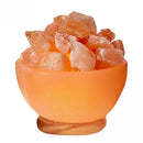 HIMALYAN GLOW MASSAGE BOWL LAMP CLASSIC WOOD BASE - CRYSTAL SALT LAMP(ORANGE) - Like New