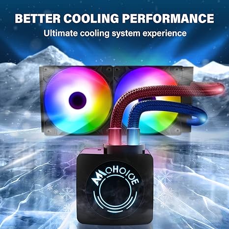 AMCHOICE 240mm CPU Water Cooler ARGB CPU Liquid Cooler RSL06-240-ARGB1 - Black Like New