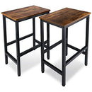 Leopard Wood Bar Stools Set of 2 with Metal Frame 24" Rustic Brown - Brand New