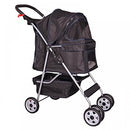 Black 4 Wheels Pet Stroller Travel Folding Carrier 04T - B012JQ36BW - Brand New