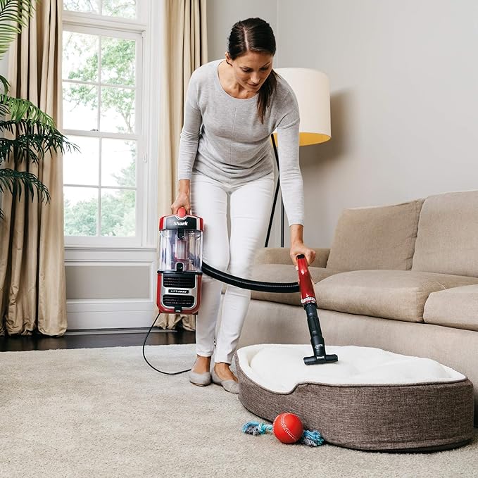 Shark Navigator Upright Vacuum Lift-Away Zero-M Anti-Hair ZU561 - Red Peony - Like New