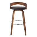 ARMEN LIVING SONIA 26" SWIVEL FAUX LEATHER BARSTOOL - WALNUT/BROWN - Like New