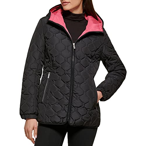 GUESS WOMEN'S QUILT SHORT LIGHT-WEIGHT JACKET - X-LARGE - QUILTED BLACK - Brand New