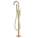 VOTAMUTA BRUSHED GOLD FLOOR MOUNTED TUB FILLER SHOWER FAUCET HANDLE - GOLD - Like New