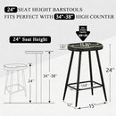 Counter Stools Set 3 Modern 24 inch Counter Height Black Faux Leather Barstools - Like New