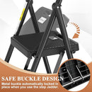 HBTOWER STEP LADDER FOLDING STEP STOOL WITH WIDE ANTI-SLIP PEDAL KQ0004 - BLACK - Like New