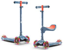 LASCOOTA 2-IN-1 KIDS KICK SCOOTER, REMOVABLE SEAT, 3 LED LIGHTED WHEELS - Like New