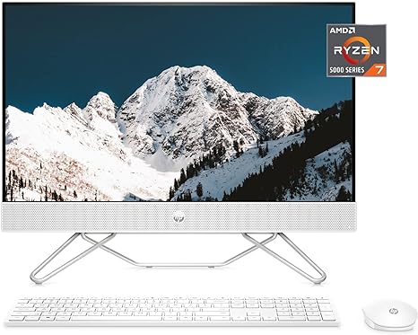 HP AIO 27-CB0052 27" FHD AMD RYZEN 7 5700U 12GB 256GB SSD + 1TB HDD - WHITE - Like New
