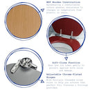 Harbour Housewares 1x Beech Wood Soft Close Toilet Seat with Chrome Hinges - Brand New