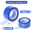 TSSART P18 Heat Tape Blue Heat Press Vinyl Sublimation 4Pack 0.8"x54FT - Brand New