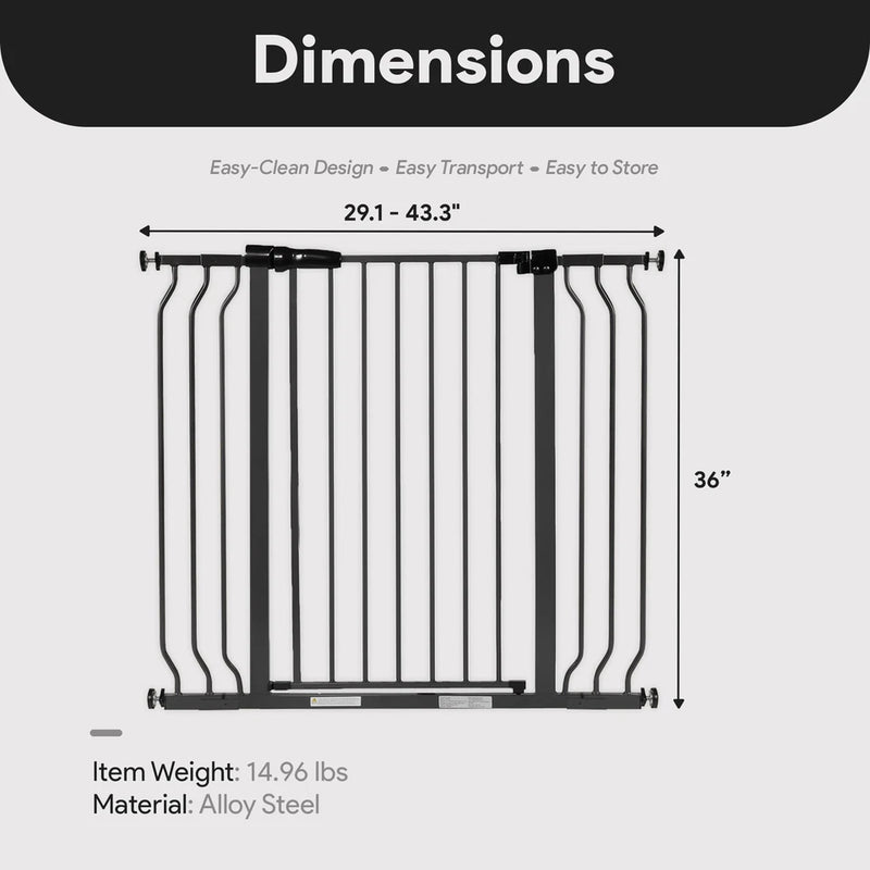 BALANCEFROM WALK THRU SAFETY GATE FOR BABY PETS DOORWAYS, STAIRWAY - GRAPHITE - Brand New