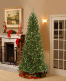 NATIONAL TREE COMPANY 7.5' PEYTON SPRUCE TREE WITH CLEAR LIGHTS - GREEN - Brand New