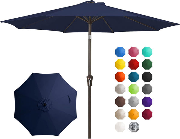 JEAREY 9FT OUTDOOR PATIO UMBRELLA - NAVY - Like New