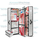 HEARTH & HARBOR WRAPPING PAPER STORAGE CONTAINER, INTERIOR POCKETS - SILVER XL - Like New