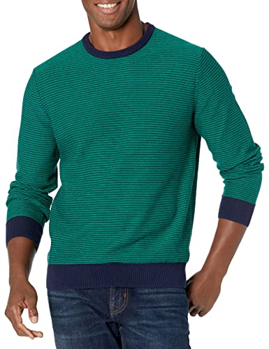 AMAZON ESSENTIALS MEN'S LONG-SLEEVE SWEATER,100%COTTON,BIG&TALL S - EMRALD GREEN - Brand New