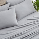 BIBB HOME BAMBOO 2000 THREAD COUNT 6-PIECE CHAMBRAY SHEET SET, TWIN XL - SILVER - Brand New