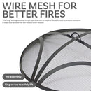 Sunnydaze Outdoor Patio Fire Pit Screen - Reinforced Steel Mesh Round - Like New