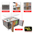 DBEST QUIK BOX - 8.4 GALLON STACKABLE STORAGE BINS WITH DOORS - WHITE - Like New