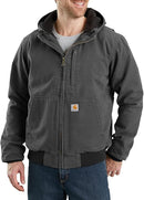 CARHARTT FULL SWING LOOSE FIT WASHED DUCK FLEECE-LINED SIZE: MEN 2XL - GRAVEL - Like New