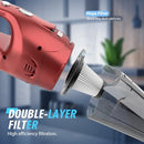 FUOAYOC HANDHELD VACUUM CORDLESS,CAR CORDLESS RECHARGEABLE 6KPA LIGHT - RED - Like New