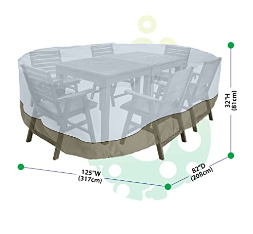 MONSOON PATIO TABLE WITH CHAIRS COVER 125L X 82W X 32H - HUNTER GREEN - Like New