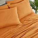 BIBB HOME 2000 COUNT 6-PIECE RAYON FROM BAMBOO SHEET SET - QUEEN - PUMPKIN - Brand New