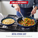 Blue Diamond 2 Pcs Nonstick Frying Pan Set Skillets PFAS-Free Ceramic - Blue - Brand New