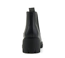 Soda PIONEER Women Lug Sole Mid Heel Chelsea Ankle Bootie (Black, 8) - Like New