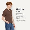 AMAZON ESENTIALS MEN'S SLIM-FIT SHORT-SLEEVE COTTON POLO RICH HAZEL SIZE L - Brand New