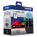 BROTHER® LC401 HIGH-YIELD INK CARTRIDGES PACK OF 2 LC401XL2PK - BLACK - Brand New