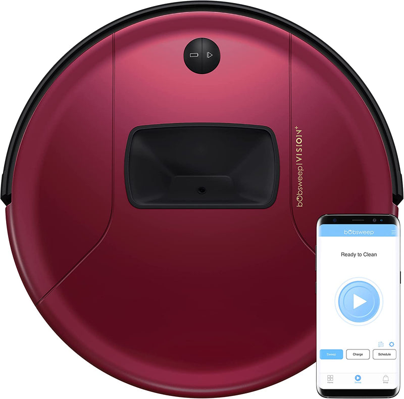 BOBSWEEP - PetHair Vision PLUS Wi-Fi Connected Robot Vacuum Mop WVP58021 - Beet Like New