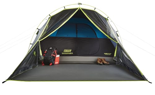 COLEMAN CARLSBAD DARK ROOM TENT WITH SCREENED PORCH 6 PERSON TENT - ‎GREEN/BLACK - Like New